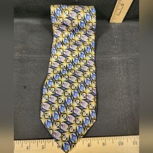 Vintage Hill & Archer Made In USA Geometric Patterned Men's Tie Multicolor Used